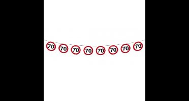 Vlaggenlijn 70 jaar - 2x stuks - verkeersbord - 12 meter - feestartikelen - jubileum