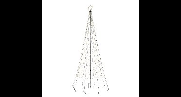 Vlaggenmast kerstboom met ster - verlichting - 480 leds - D100 x H320 cm - warm wit