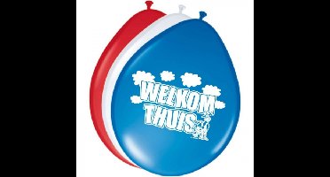 Welkom thuis ballonnen - 8x - multi kleuren - 30 cm