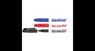 Whiteboard marker/stift - 3x stuks - multi - dun - uitwisbaar - kantoor