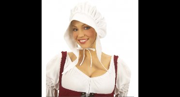 Widmann Boerinnen kapje - wit - boeren muts - verkleedaccessoires - boerinnenkapje