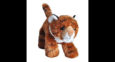 Wild Republic pluche dieren knuffel Tijger - 18 cm - Knuffeldieren tijgers - speelgoed