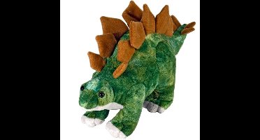 Wild Republic pluche Stego dinosaurus - knuffel - groen/bruin - 25 cm - prehistorie