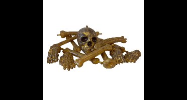 Zak met botten - kunststof - skelet/graamte - horror kerkhof decoratie