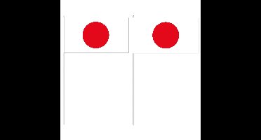 Zwaaivlaggetjes Japan - 12 x 24 cm - papier - landen versiering - supporters - stokje 40 cm