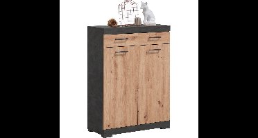 Schoenenkast Bristol 110 cm Hoog In Eiken Met Matera