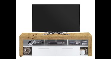 Tv-meubel Raymond 180 cm breed artisan eiken met wit