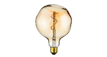 LED Globe Bol Gedeukt Spiraal (G125) 4W 2200K Goud | Dimbaar