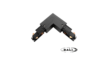 DALI 3-fase rail L-connector binnenhoek | Zwart