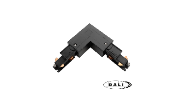 DALI 3-fase rail L-connector buitenhoek | Zwart