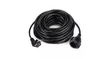 Verlengkabel 20 meter | Zwart | Verlengsnoer voor binnen en buiten (IP44)