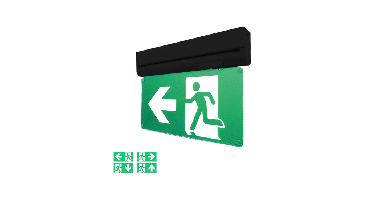 Noodverlichting zwart met accu 3,5W inclusief plaatjes