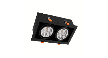 LED AR111 GU10 dubbele inbouwspot | zwart, richtbaar