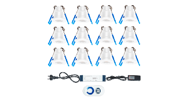 LED veranda inbouwspot set 12×3W wit | 2160lm | 2700K warm wit IP65