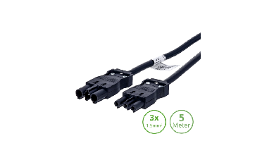 3-SWP verlengsnoer | 5 meter | 3×1.5mm² | Zwart