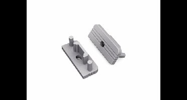 Eindkap met kabelopening tbv opbouwprofiel vlak tot 10mm | Zilver | 20 stuks