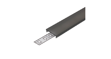 Klikbare cover tbv opbouwprofiel vlak tot 14mm | 2M | Zwart