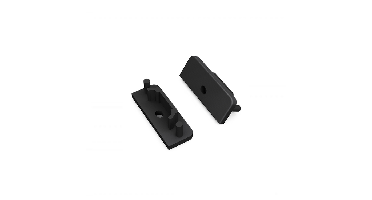 Eindkap met kabelopening tbv opbouwprofiel vlak tot 14mm | Zwart | 20 stuks