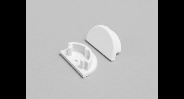 Eindkap tbv opbouwprofiel rond tot 12mm | Wit | 2 stuks