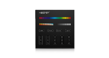 Afstandsbediening | RGB+CCT | 4-zones | Zwart | Wandmontage | Mi-Light