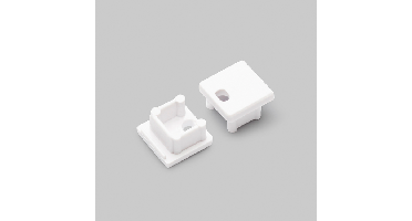 Eindkap met kabelopening tbv opbouwprofiel vierkant tot 10mm | Wit | 20 stuks