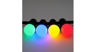 E27 gekleurde led | 4 kleuren | Rood-Geel-Groen-Blauw | Ø45 | Geschikt voor prikkabel
