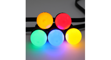 E27 gekleurde led | 5 kleuren | Rood-Geel-Groen-Oranje-Blauw | Ø45 | Geschikt voor prikkabel