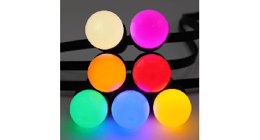 E27 gekleurde led | 7 kleuren | Rood-Geel-Groen-Oranje-Blauw-Roze-Wit | Ø45 | Geschikt voor prikkabel