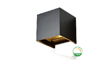 Led up-down light | 2x3W | Dim to Warm | Zwart