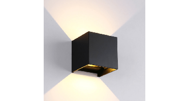 Led wandlamp cube 2x3W dimbaar zwart | 3000K warm wit | 540lm IP54