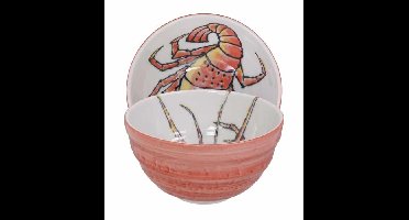 Porseleinen Kom met Kreeftontwerp - Tokyo Design Studio - 500ml - 13.2 x 6.8cm