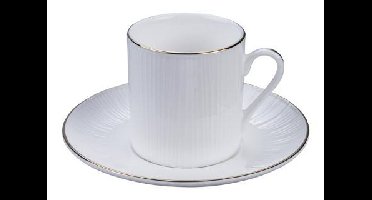 Wit Gouden Porseleinen Onderzetter - Nippon White - 11.5cm 100ml