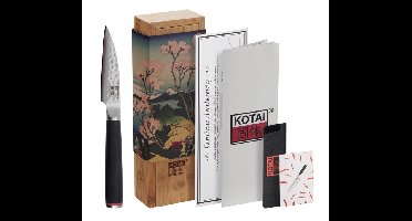Paring Chef Mes van Kotai - Gehamerd Japans Staal met Bamboe Box - 10cm