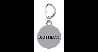 Verjaardag Sleutelhanger - The Oriental Shop - Glanzend Zilver - 2cm