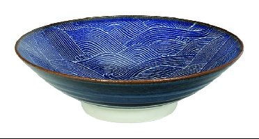 Japans porseleinen bord - Tokyo Design Studio - Seigaiha - 21.5 x 4cm