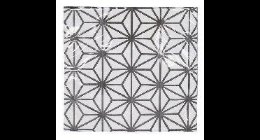 Zwart/Witte Servetten Golven Patroon - Nippon Black - 20 stuks - 33x33cm