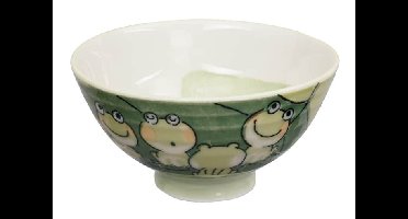 Groen/Witte Kom met Kikker Figuur - Kawai - 300ml - 11.5 x 6cm
