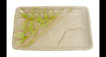 Wit/Groen Bord - Large Plates - 17.5 x 11.5 cm