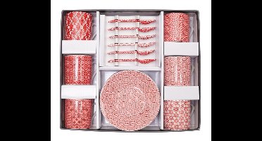 Espresso Set Nippon Blue - Rode - 18-delig - 80ml - 5 x 5.4cm