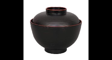 Zwart/Rode Kom - Lacquerware - 300ml - 10.8 x 6.35cm