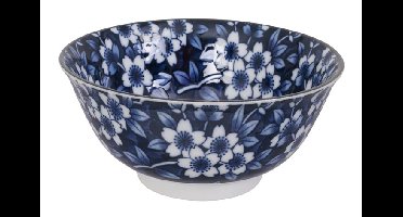 Keramische Kom Blauw/Wit - Mixed Bowls - 500ml - 14.8 x 7cm
