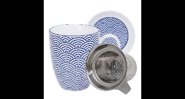 Japanse Theemokset - Tokyo Design Studio Nippon Blue - Golven - 380ml 8,5x10,2cm