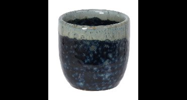 Japanse Sakekop - Wit/Blauw - Keramiek - 4.5 x 4.5cm