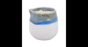 Handgemaakt Schenkbakje uit Japan - Wit met Blauw en Groen