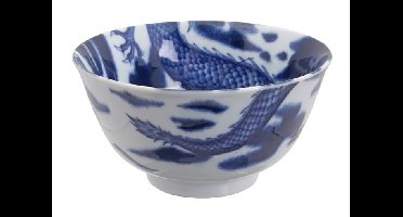 Blauwe Kom Dragon Zwart - Keramiek - 350ml - 12.7 x 6.5cm