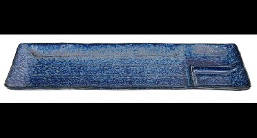 Blauw Rechthoekig Serveerbord - The Oriental Shop - 33.2 x 10.5cm