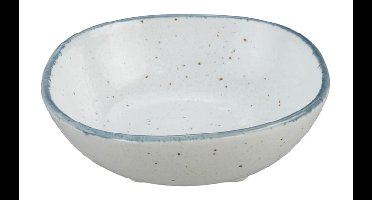 Wit/Blauwe Ovale Kom - Hamptons Collectie - 9 x 3 cm