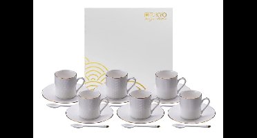Espressoset Wit met Goud - Nippon White - Tokyo Design Studio - 18-delig - 80ml
