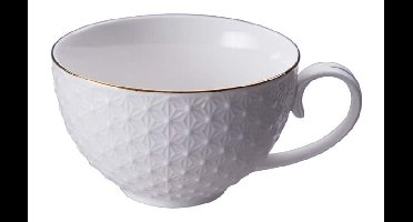 Porseleinen Kopje Ster - Nippon White - Gouden Rand - 250ml