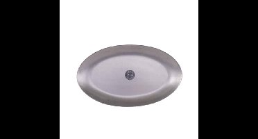 Vintage Dienblad - Cafe Stijl - Ovaal Metaal - 23,2 x 13,7 x 1,5cm